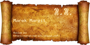 Marek Margit névjegykártya